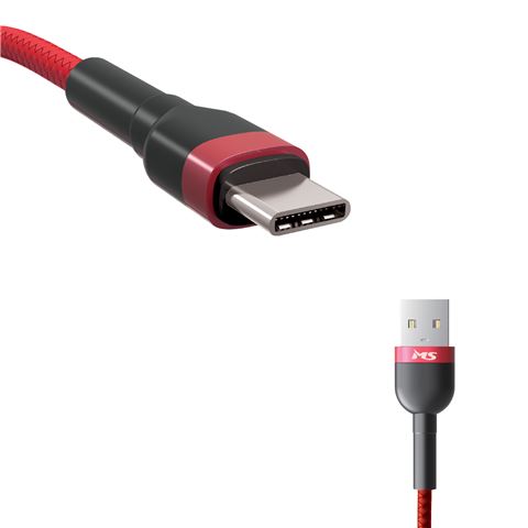 MS CABLE USB-A 2.0 -&gt; USB-C, 1m, crveni
