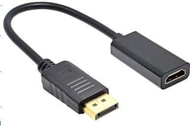 MS CABLE Display port -&gt; HDMI F adapter, 20cm, 4K/30Hz, V-HD300, crni