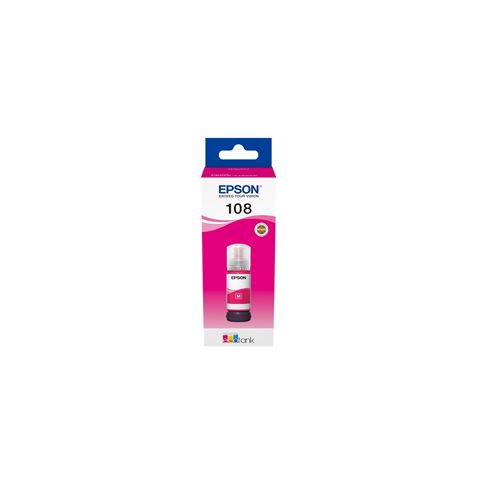 EPSON 108 EcoTank Magenta Ink Bottle, C13T09C34A