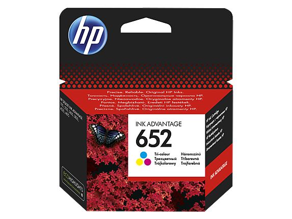 HP 652 Tri-color Original Ink Advantage Cartridge, F6V24AE