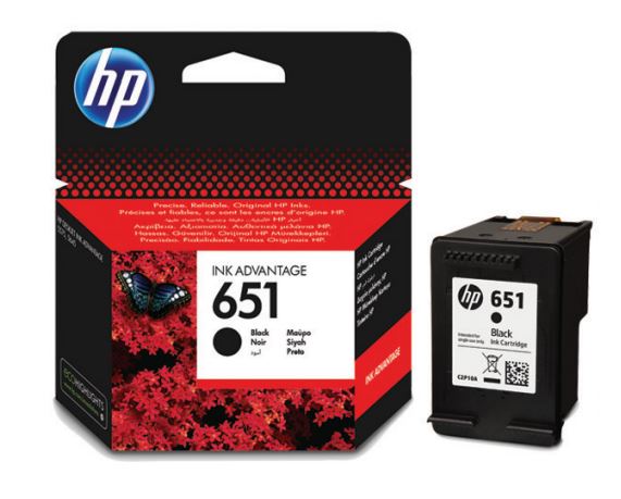 HP 651 Black Ink Cartridge, C2P10AE
