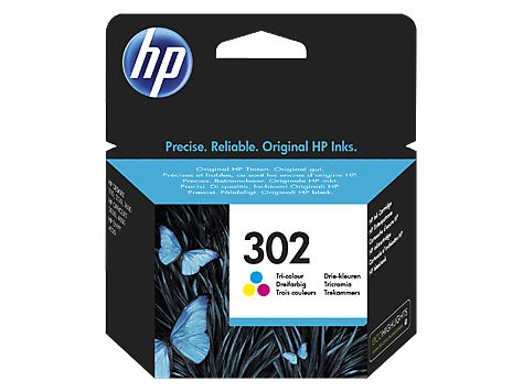 HP 302 Tri-color Original Ink Cartridge, F6U65AE