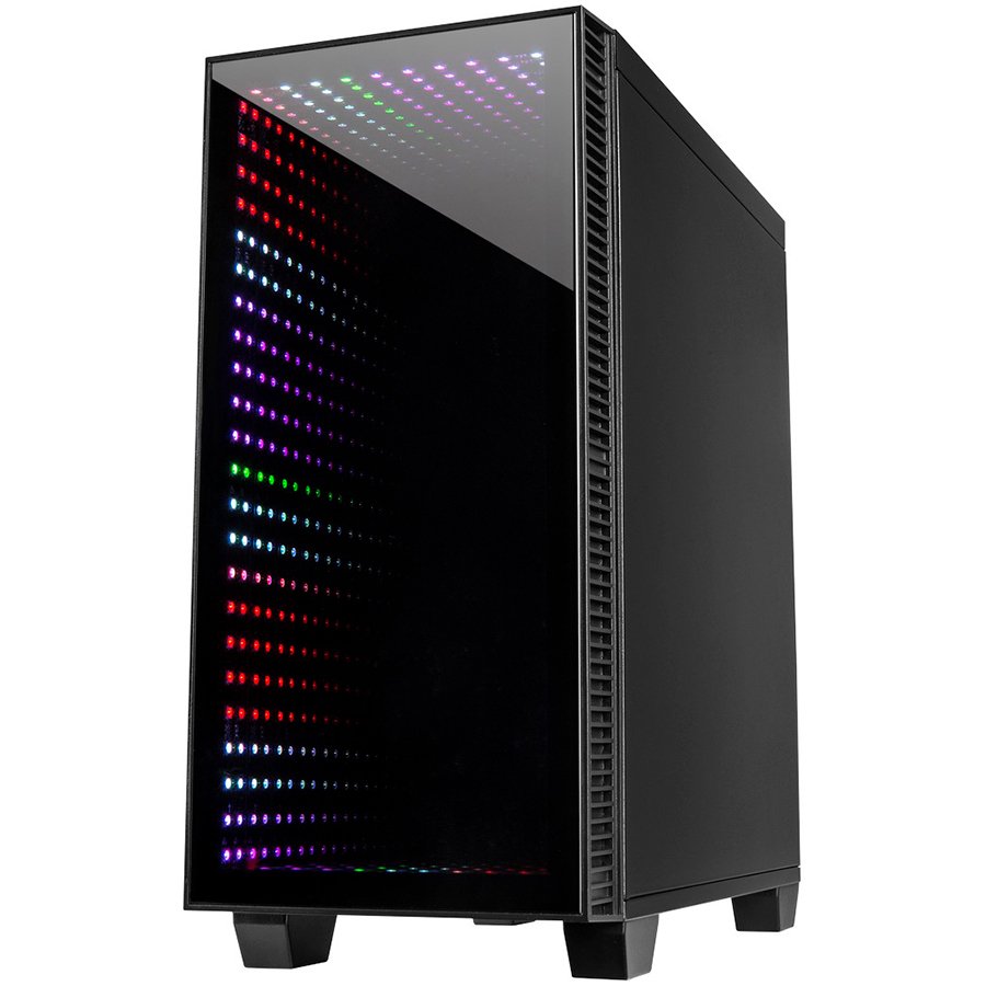 Chassis INTER-TECH X-608 INFINITY MICRO, microATX, RGB, Front and Side Tempered Glass, w/o PSU