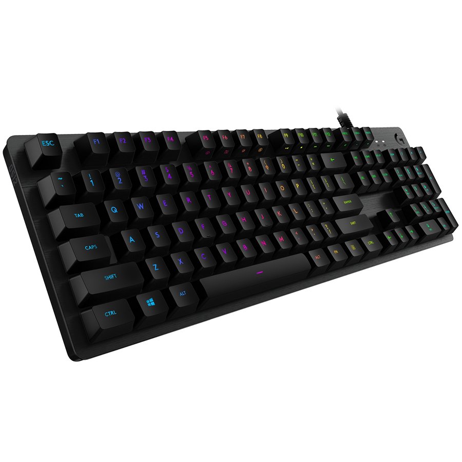 LOGITECH G512 CARBON LIGHTSYNC RGB Mechanical Gaming Keyboard with GX Red switches-CARBON-US INT'L-USB-IN