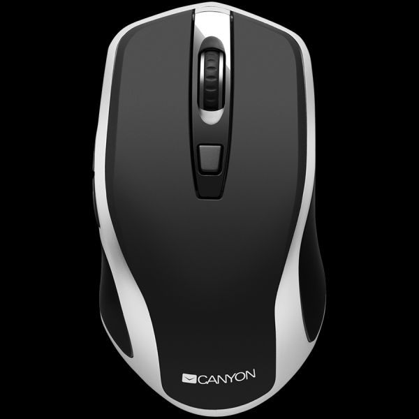 2.4GHz Wireless Rechargeable Mouse with Pixart sensor, 6keys, Silent switch for right/left keys,DPI: 800/1200/1600, Max. usage 50 hours for one time full charged, 300mAh Li-poly battery, Black -Silver