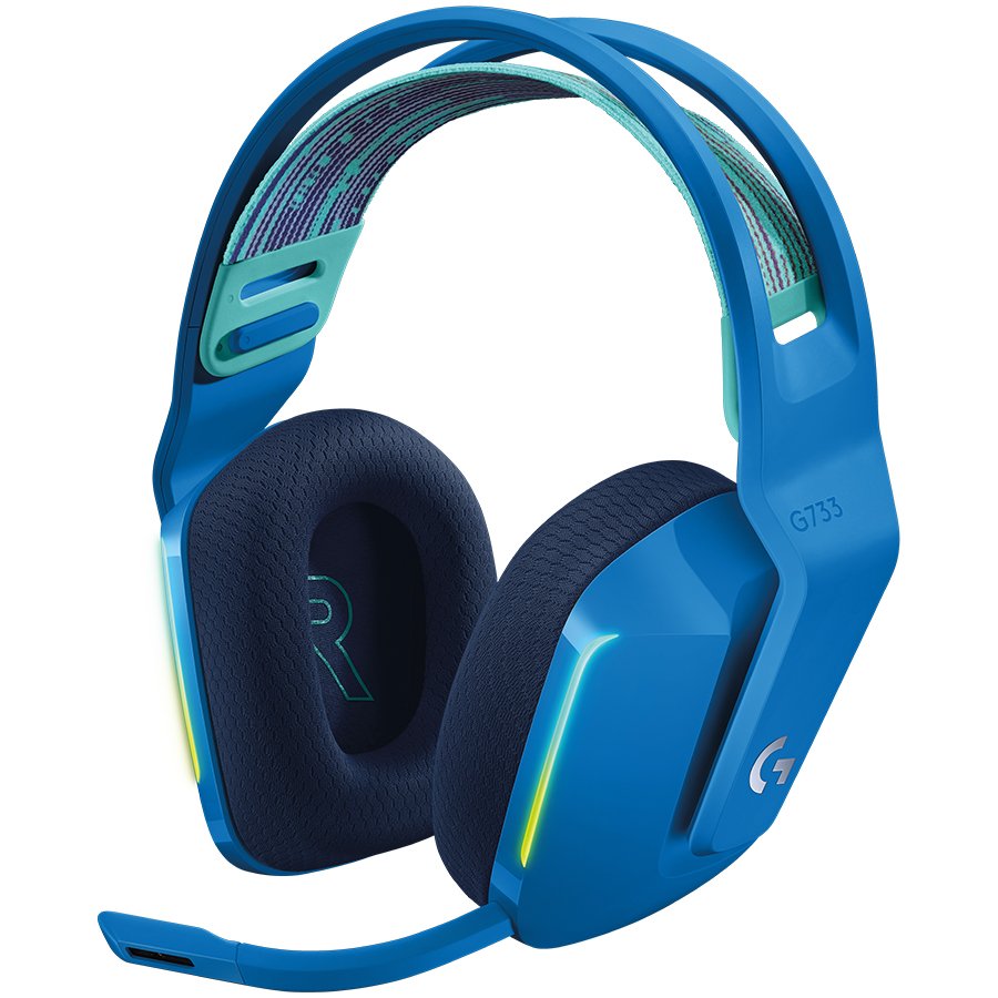 LOGITECH G733 LIGHTSPEED Wireless RGB Gaming Headset - BLUE - 2.4GHZ - EMEA