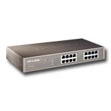 TP-Link 16-Port Gigabit Desktop/Rackmount Switch, 16 10/100/1000M RJ45 ports, 1U 13-inch rack-mountable steel case, energy-efficient technology, supports MAC address self-learning, Auto MDI/MDIX and A