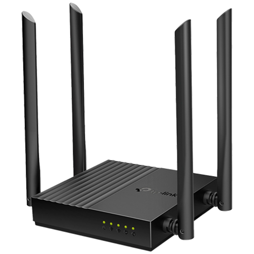 TP-LINK ARCHER C64 - AC1200 Dual-Band Wi-Fi RouterSPEED: 400 Mbps at 2.4 GHz + 867 Mbps at 5 GHzSPEC: 4× Antennas, 1× Gigabit WAN Port + 4× Gigabit LAN Ports)