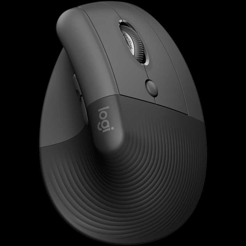 LOGITECH Lift Vertical Ergonomic Mouse - GRAPHITE / BLACK - 2.4GHZ/BT - EMEA - ON+OFFLINE,B2C