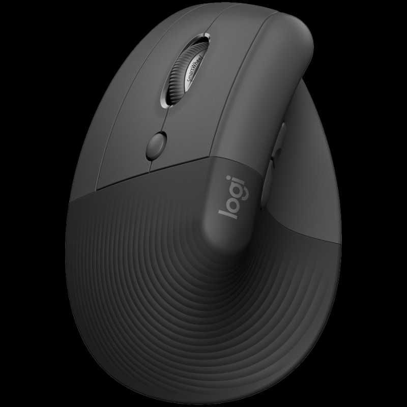 LOGITECH Lift Left Vertical Ergonomic Mouse - GRAPHITE / BLACK - 2.4GHZ/BT - EMEA - ON+OFFLINE,B2C,LEFT