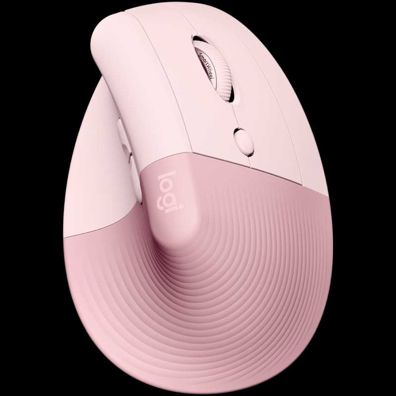 LOGITECH Lift Vertical Ergonomic Mouse - ROSE/DARK ROSE - 2.4GHZ/BT - EMEA - ON+OFFLINE,B2C