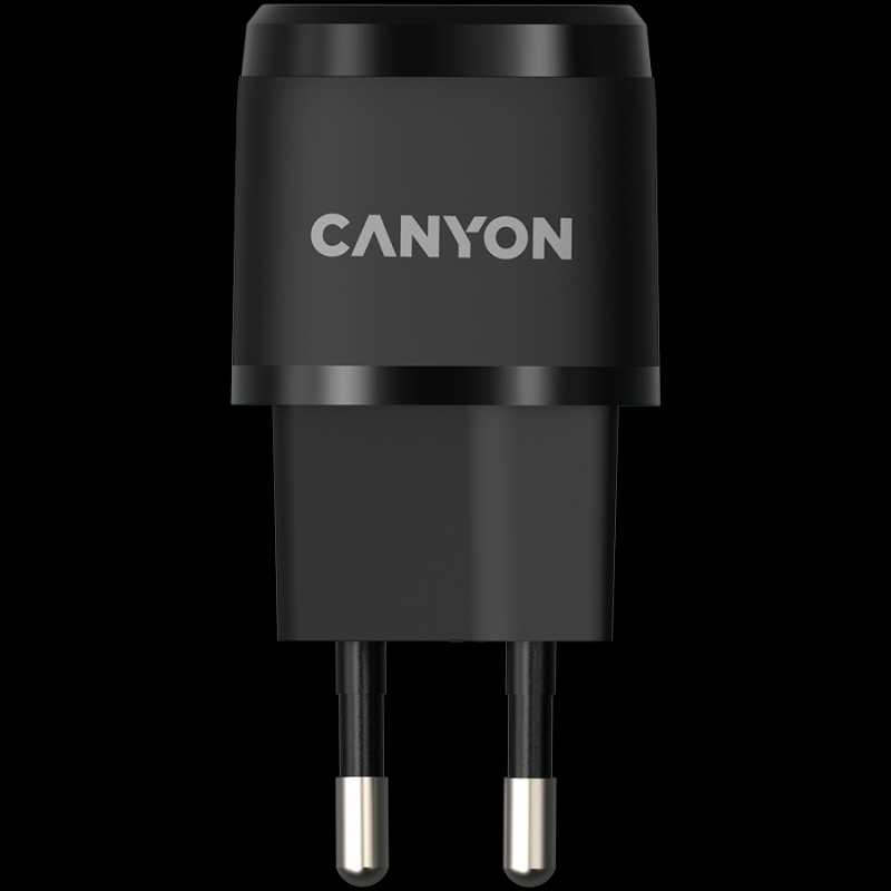 CANYON H-20-05, PD 20W Input: 100V-240V, Output: 1 port charge: USB-C:PD 20W (5V3A/9V2.22A/12V1.66A) , Eu plug, Over- Voltage ,  over-heated, over-current and short circuit protection Compliant with C