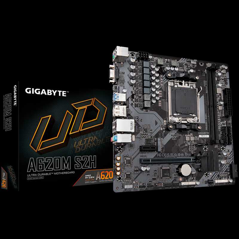 GIGABYTE Main Board Desktop AM5 2 x DDR5 2 x DDR5 4 x SATA 1 x D-Sub  1 x DisplayPort 1 x HDMI port Micro ATX