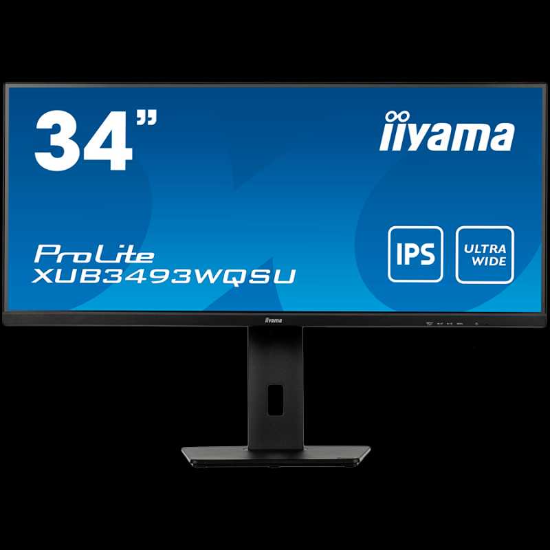 IIYAMA Monitor XUB3493WQSU-B5 34” IPS 3440 x 1440 @75Hz 21:9, 400 cd/m2, 4ms, 1000:1,  HDMI, DP, USB, height, swivel, tilt, HDCP, Speakers, VESA