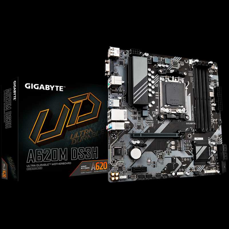 GIGABYTE Mainboard Desktop A620M DS3H