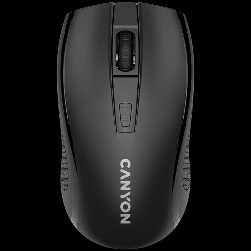 CANYON MW-7, 2.4Ghz wireless mouse, 6 buttons, DPI 800/1200/1600, with 1 AA battery ,size 110*60*37mm,58g,black