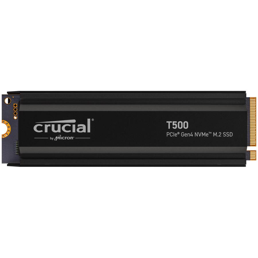 Crucial SSD Crucial T500 2TB PCIe Gen4 NVMe M.2 SSD with heatsink, EAN: 649528940001
