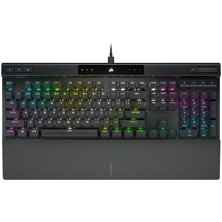Corsair K70 RGB PRO Mechanical Gaming Keyboard, Backlit RGB LED, CHERRY MX Red, Black, Black PBT Keycaps, EAN:0840006645856