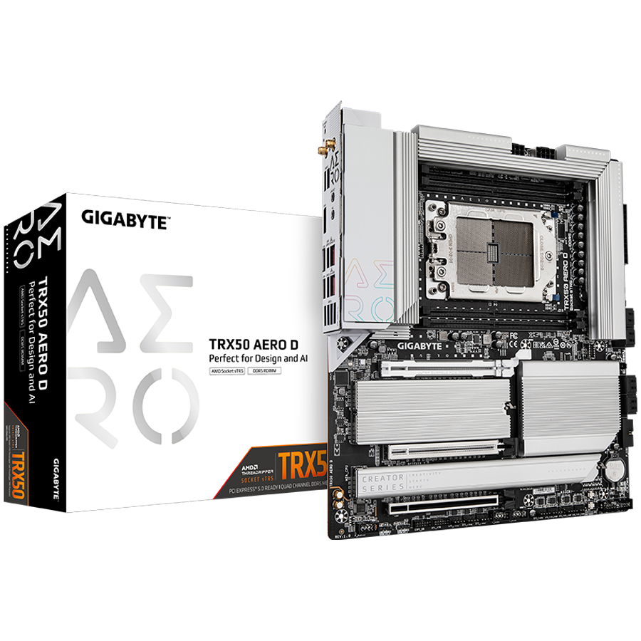 GIGABYTE Mainboard Desktop TRX50 AERO D, AMD Ryzen Threadripper PRO 7000 series/ Ryzen Threadripper 7000