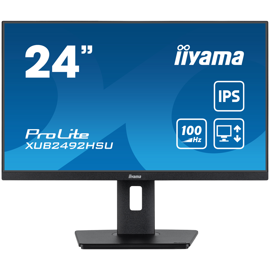 IIYAMA Monitor LED XUB2492HSU-B6 24” IPS 1920 x 1080 @100Hz 250 cd/m2 1300:1 0.4ms HDMI DP USBx4 height, swivel, tilt, pivot (rotation both sides)