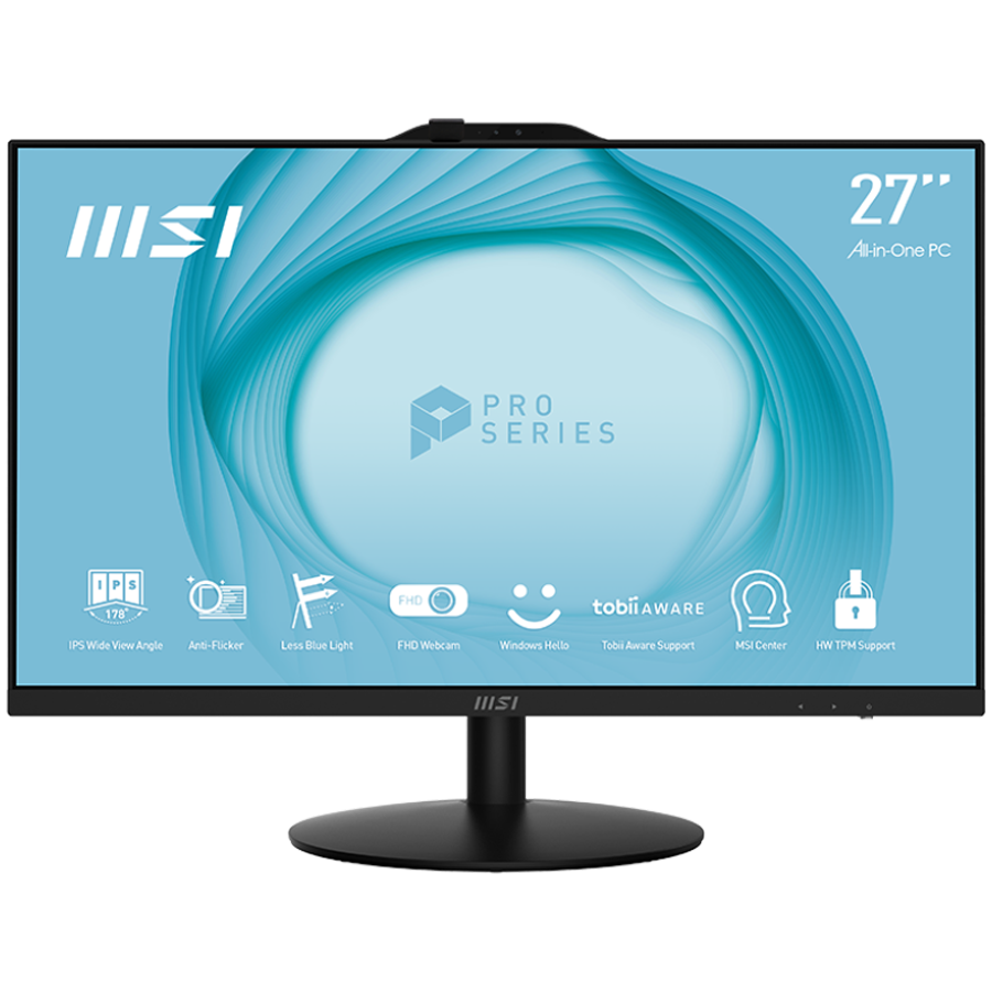 All In One MSI PRO AP272 13M-236EU, 27" IPS LED FHD16:9 (1920x1080), Intel Core i3-13100, 8GB DDR4 SODIMM (1 slot free), 512GB SSD M.2, USB3.2, USB2.0, HDMI, DP, LAN, Intel WiFi/BT 6E, FHDCam, Black, 
