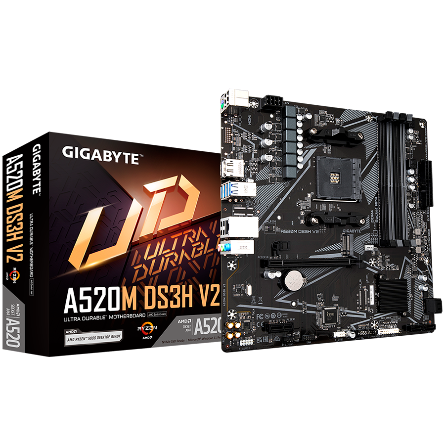 GIGABYTE Mainboard Desktop A520M DS3H V2