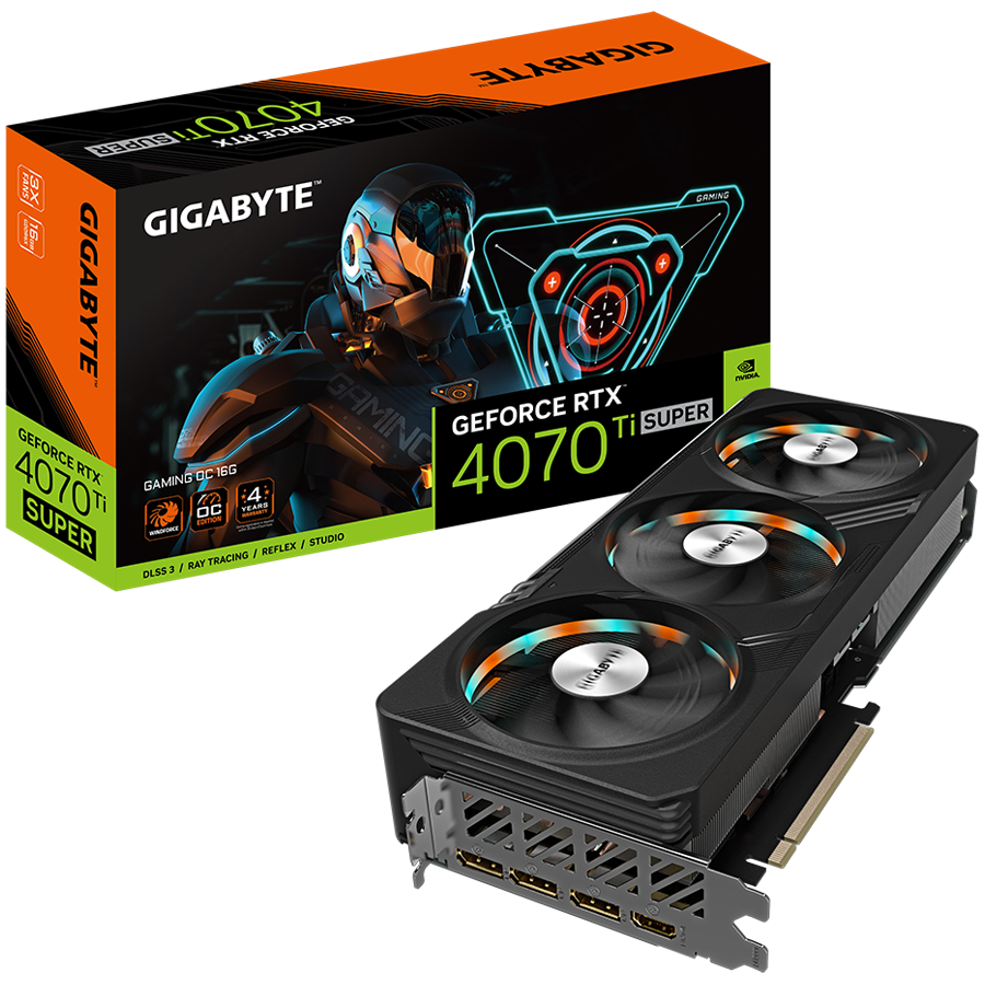 GIGABYTE Video Card NVIDIA GeForce RTX 4070 TI SUPER GAMING OC 16GB, GDDR6X 16GB/256bit, PCI-E 4.0, 1x HDMI, 3x DP, 1x 12VHPWR, Retail