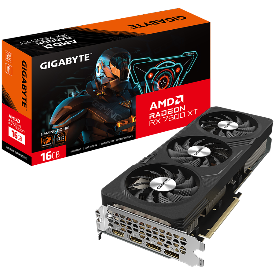 GIGABYTE Video Card AMD Radeon RX 7600 XT GAMING OC 16G, GDDR6 16GB/128bit, PCI-E 4.0 x16, 2xHDMI, 2xDP, 2x8pin, 600W PSU, Retail