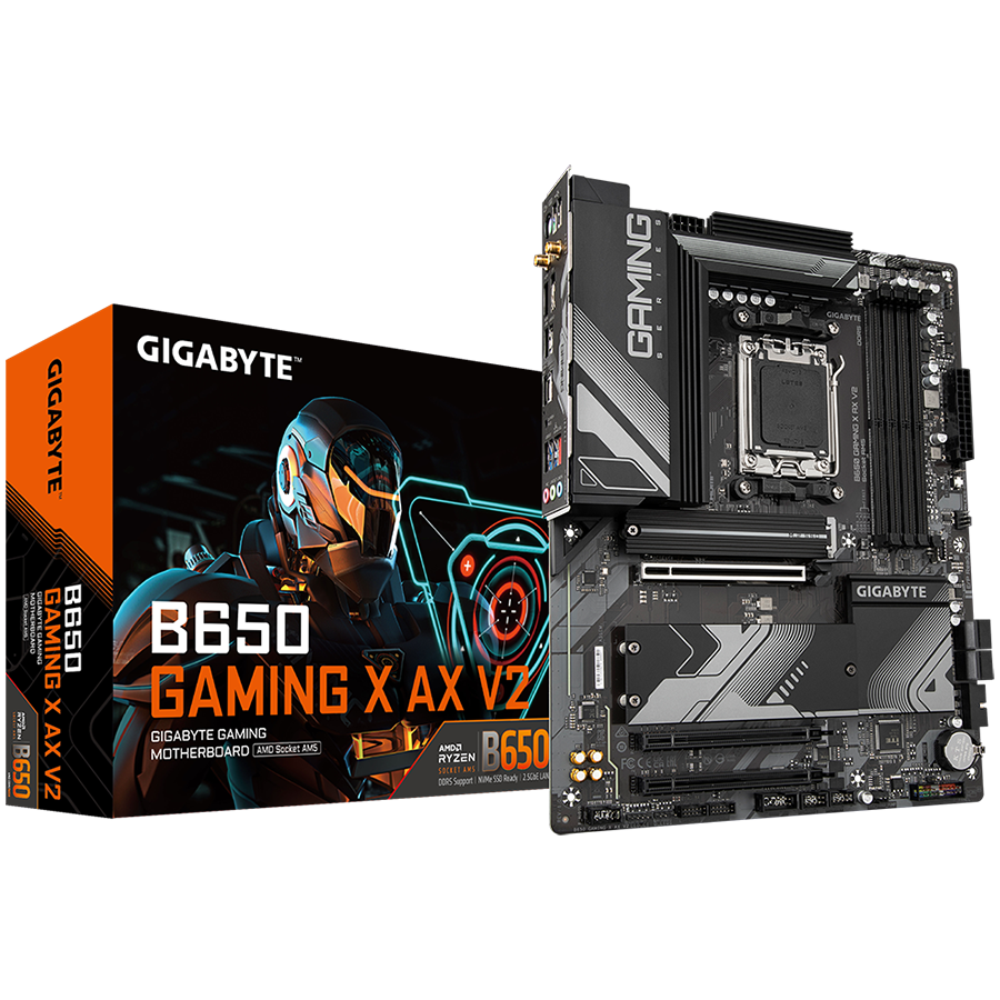 GIGABYTE MB B650 GAMING X AX V2 (AM5. 4xDDR5 128, 1x PCI-E 4.0 x16x16, 2x PCI-E 3.0 x16x1, 4x SATA, 3x M.2 PCIe 4.0, 3x USB Gen1, 1x USB Gen2, 3x USB 2.0, 1x USB 3.2 Gen 2 Type-C, 1xHDMI, 1xDP, AMD Wi