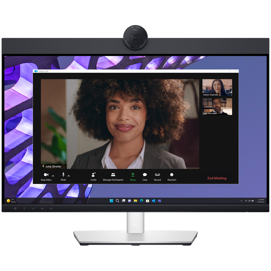 Monitor DELL P2424HEB Video Conferencing 24", 1920x1080 FHD, IPS Antiglare, 16:9, 1000:1, 250 cd/m2, 8ms/5ms, 178/178, 2xDP, HDMI, 2xUSB-C (DP/PD), USB-B, 3xUSB-A, RJ-45, Audio line out, 2x5W Speaker,