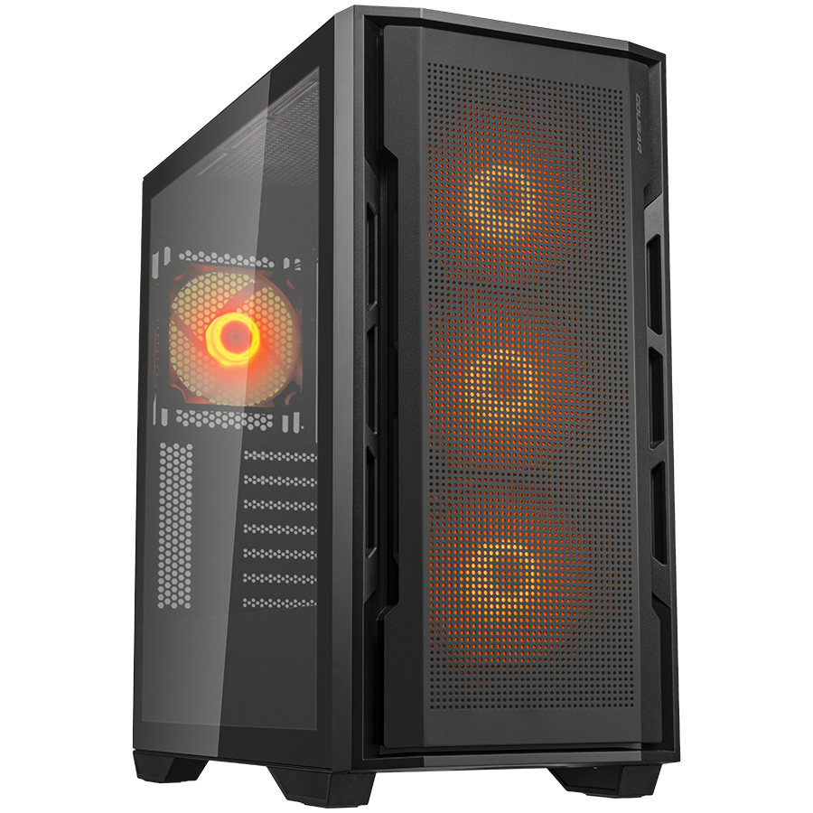 COUGAR | Uniface RGB Black | PC Case | Mid Tower / Mesh Front Panel / 4 x 120mm ARGB Fans / TG Left Panel / Black
