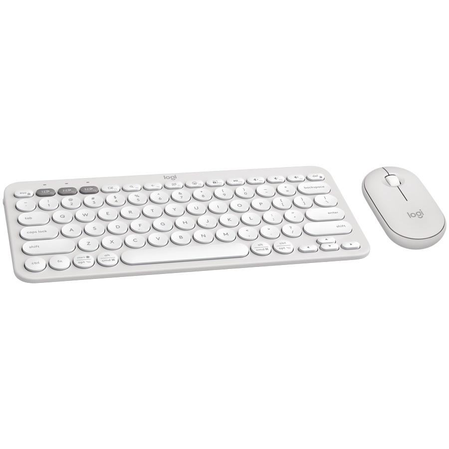 LOGITECH Pebble 2 Bluetooth Keyboard Combo - TONAL WHITE - US INT'L