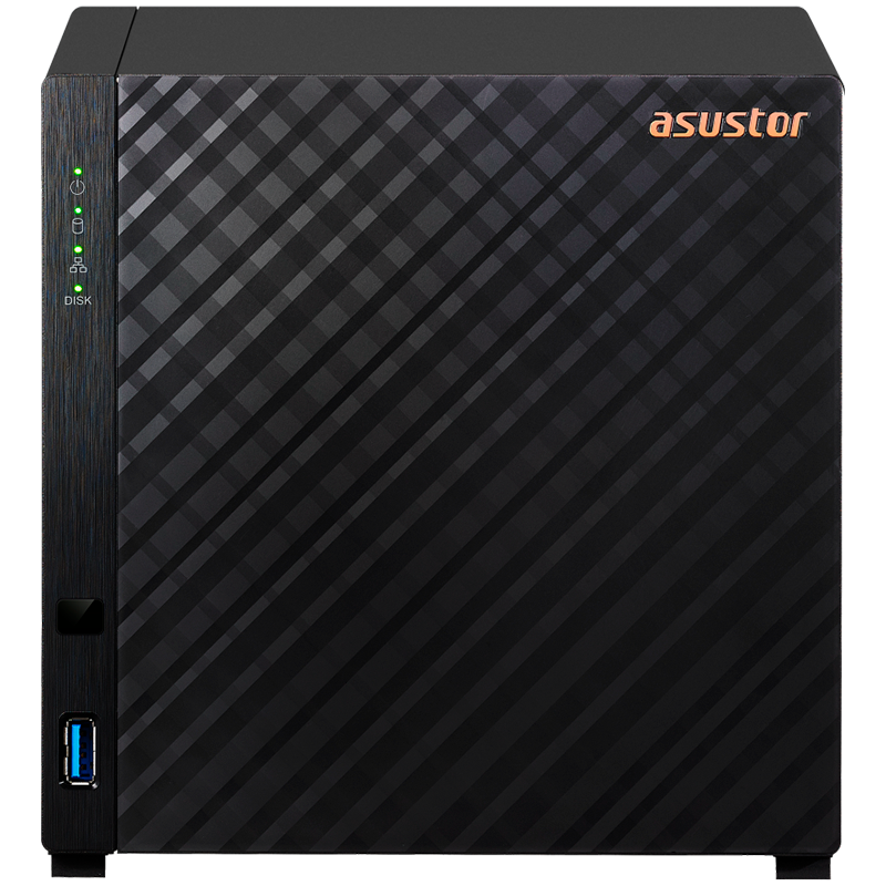 ASUSTOR Tower 4 bay NAS, Drivestor 4, Realtek RTD1296, Quad-Core, 1.4GHz, 1GB, 2.5GbE x1, USB3.2 Gen1 x2, WOW (Wake on WAN), Toolless installation, hardware encryption, EZ connect, EZ Sync, warranty: 