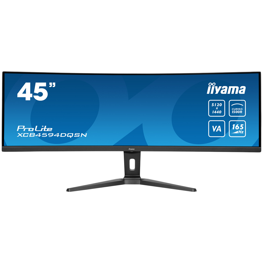 IIYAMA Monitor LED XCB4594DQSN-B1 45’’ Dual QHD VA panel with KVM switch, USB-C 90W dock and RJ45 5120 x 1440 @165Hz 	32:9 450 cd/m2 3000:1 0.8ms height, tilt HDMI DP USB-C RJ45 Hub