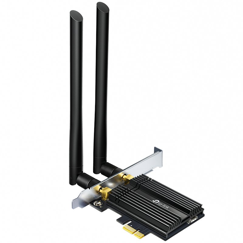 TP-Link AX3000 Wi-Fi 6 Bluetooth 5.0 PCI Express Adapter, 2402Mbps at 5 GHz + 574Mbps at 2.4 GHz, Include High Gain Antennas, WPA3, MU-MIMO, OFDMA, 1024 QAM, HT160