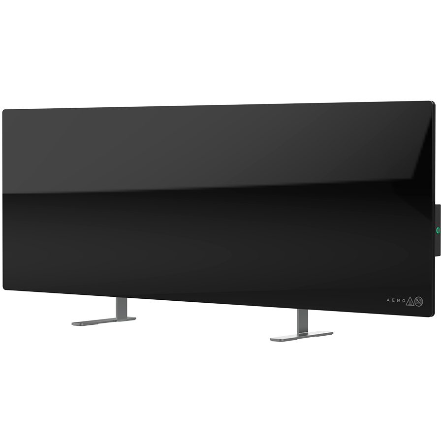 AENO Premium Eco Smart Heater, 700W, Tempered glass, Infrared+convection heating type, Plug type: Europe (E/F type), BLACK