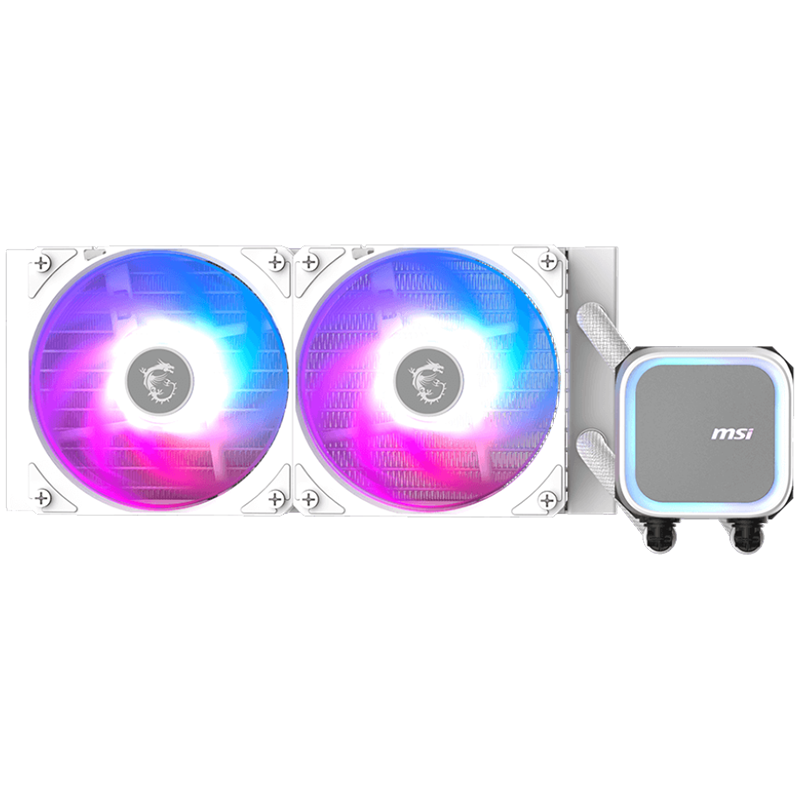 MSI CPU Cooler MAG CORELIQUID A13 240, 2x120mm Pre-installed ARGB Daisy Chain Fans, 500-2000RPM Fans, Copper Base Intel LGA 1700/1851, AMD AM5/AM4, 3Y Warranty, Black