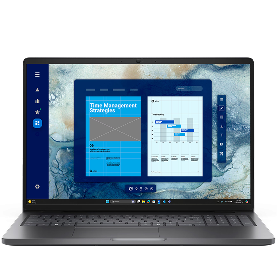 Dell Pro 16 (PC16250), 16" FHD+ (1920x1200), 32GB (1x32GB) DDR5, M.2 512GB SSD, Intel Integrated, WiFi, BT, HDMI, THB4 (DP/PD), USB-C (DP/PD), 2xUSB-A, RJ-45, FngPr, Backlit kb, Win11Pro, 3Y PS NBD