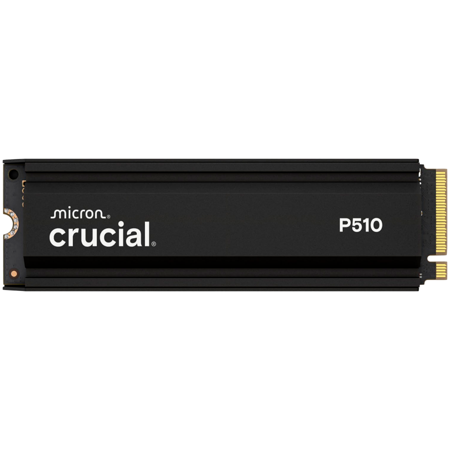 Crucial P510 1TB PCIe Gen5 NVMe 2280 M.2 SSD with heatsink