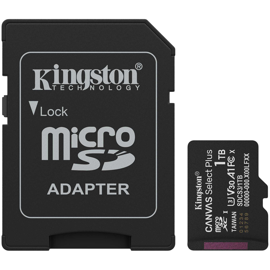 Kingston 1TB microSDXC Canvas Select Plus Gen3 150MB/s A1 Card + Adapter