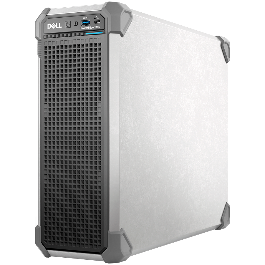 DELL EMC PowerEdge T160, 3x3.5", Intel Xeon E-2434 (3.4G, 4C/8T, 12MB, Turbo, HT (55W)), 16GB UDIMM 5600MT/s, 480GB SSD SATA, PERC H355, iDRAC9 Basic, 300W PS Cabled, TPM 2.0 V5, BCM 5720 DP, On-Board