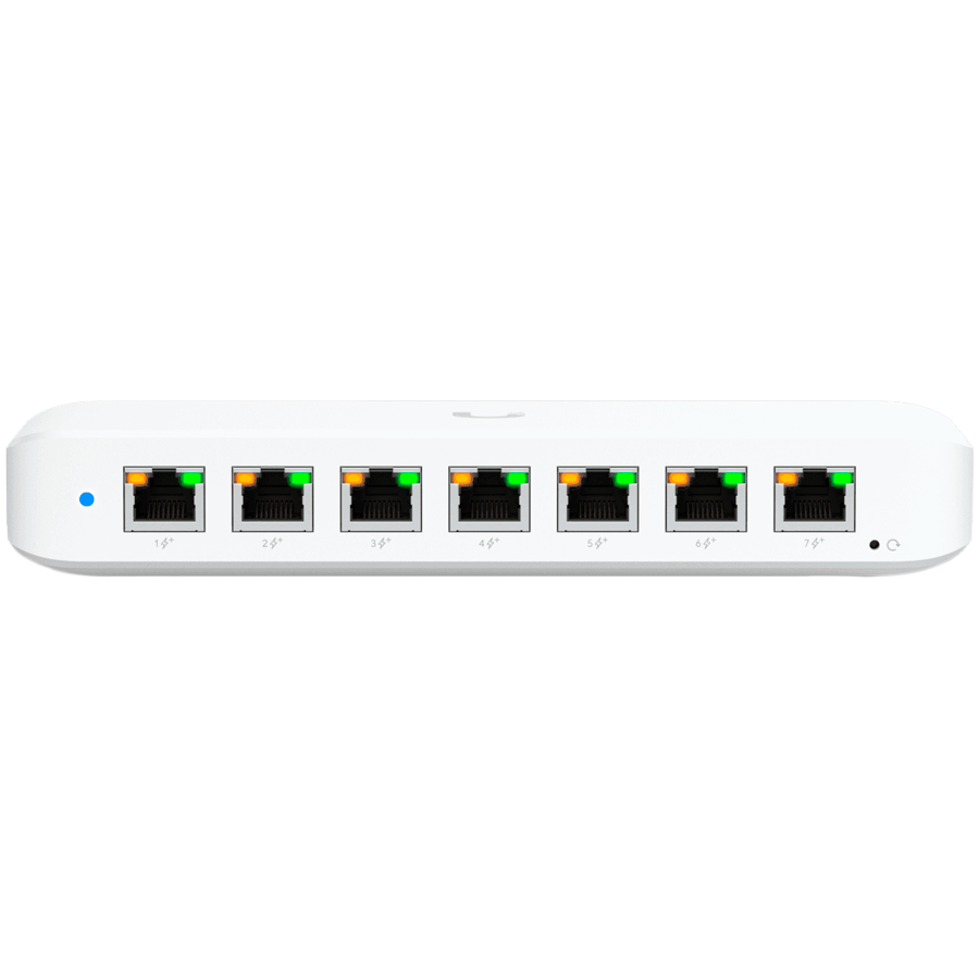 Ubiquiti USW-Ultra-60W Layer 2, 8-port GbE PoE switch: 7x GbE PoE+ output ports, GbE port with optional PoE++ input