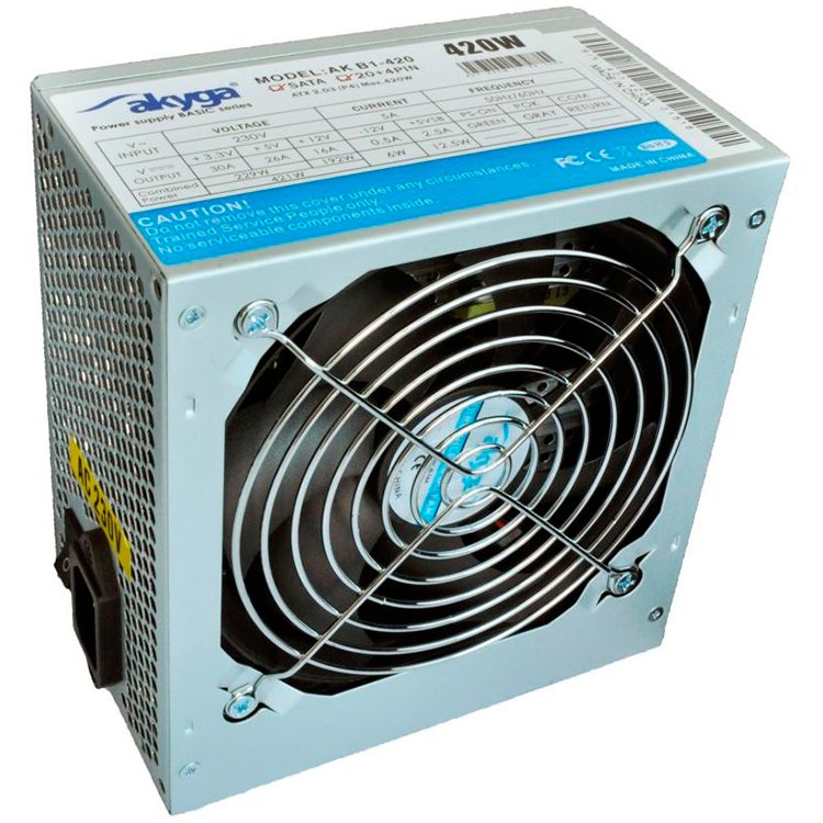 Power Supply AKYGA AK-B1-420 Basic 420W, DC 3.3/5/±12V, 1x120, w/o power cord