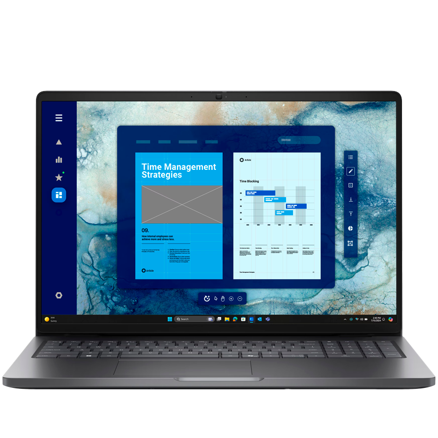 Dell Pro 16 (PC16250), 16" FHD+ (1920x1200), Intel Core Ultra 5 235U (12 TOPS NPU, 12C, 4.9GHz), 16GB (1x16GB) DDR5, M.2 512GB SSD, Intel Integrated, WiFi, BT, HDMI, THB4 (DP/PD), USB-C (DP/PD), 2xUSB