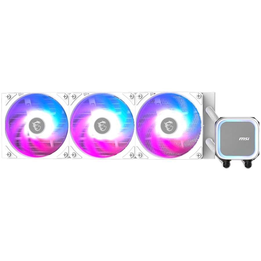 MSI MAG CORELIQUID A13 360 WHITE, 3x120mm Pre-installed ARGB Daisy Chain Fans, Replacable Top Cover, Copper Base Intel LGA 1700/1851, AMD AM5/AM4, 3Y Warranty
