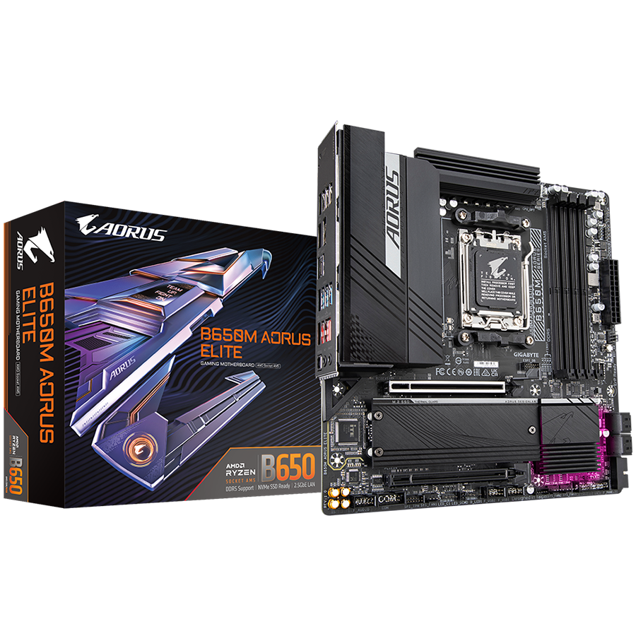 GIGABYTE B650M AORUS ELITE, AM5, 4x DDR5, mATX