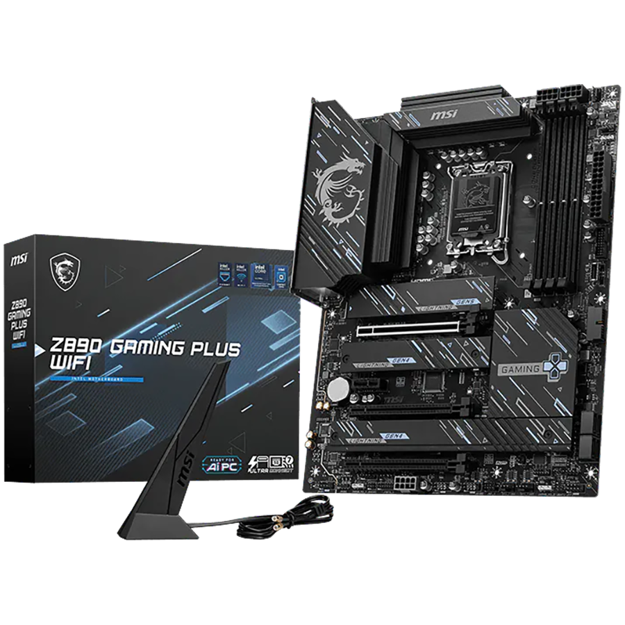 MSI Main Board Z890 GAMING PLUS WIFI, Z890, LGA1851, 4xDDR5, 3xPCI-Ex16, 1xPCI-Ex1,4 xM.2, 1xUSB4, 1xUSB3.2 Gen2 X2