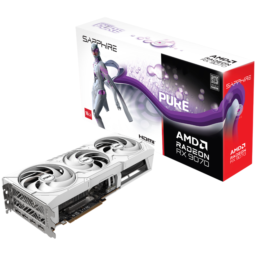 SAPPHIRE PURE AMD RADEON RX 9070 GAMING OC 16GB DUAL HDMI / DUAL DP