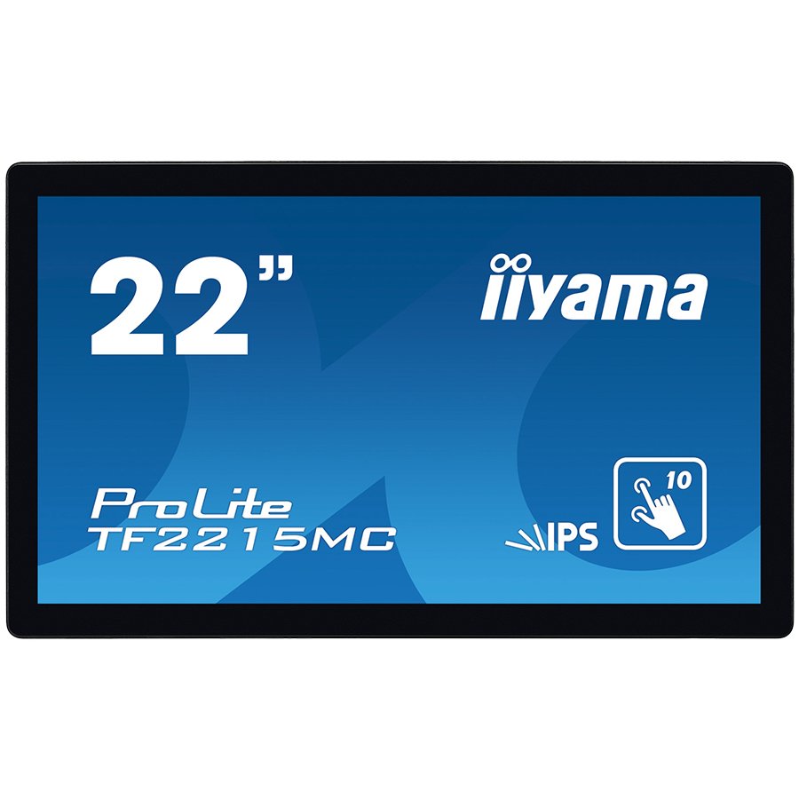 IIYAMA Monitor 21,5" PCAP Bezel Free 10P Touch with Anti-Finger print coating, 1920x1080, IPS panel, DisplayPort, HDMI, VGA, 315 cd/m2 (with touch), 1000:1, 14ms, USB Interface, Through Glass (Gloves)