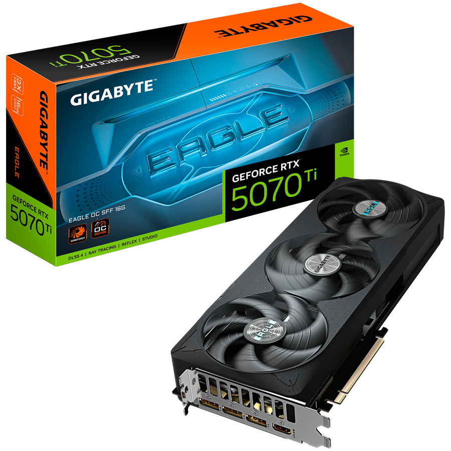 GIGABYTE Video Card NVidia GeForce RTX 5070 Ti EAGLE OC SFF 16G, 16GB GDDR7, PCI-E 5.0, 3xDP, 1xHDMI